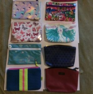 Ipsy cosmetic bags , new never used. 10 total.